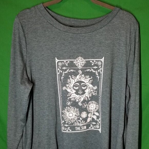 BloomChic Green Celestial Sun Long Sleeve Boho Hippie Women Size 12 - Picture 1 of 7